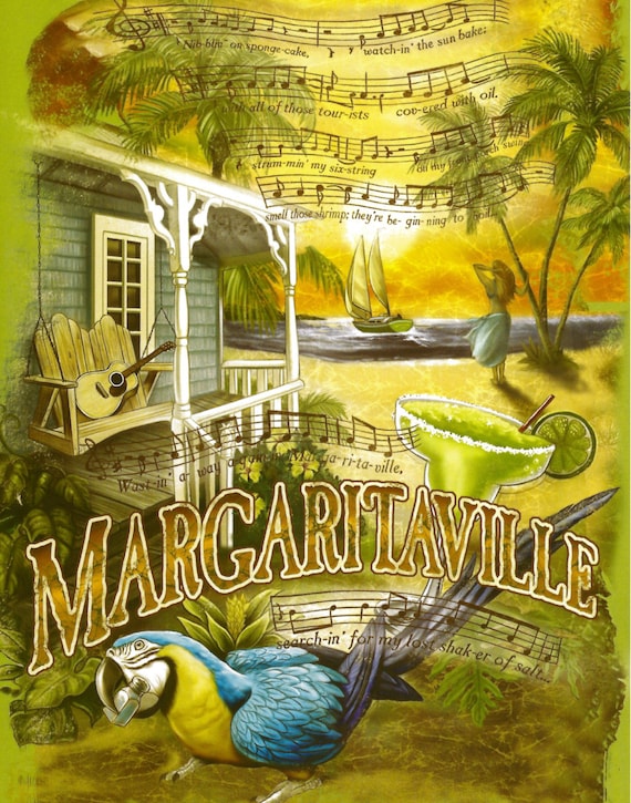 RARE Jimmy Buffett Margaritaville Lyrics Photo Print Poster Etsy Canada
