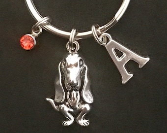 Personalized Basset Hound Keychain