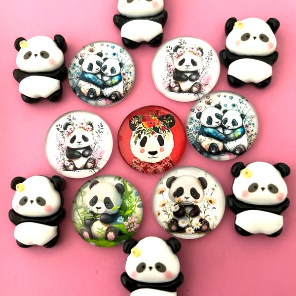 Panda Cabochons, Flatback