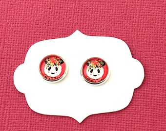 Small Panda Bear Studs,  Earrings, Panda Bear Lover Gift