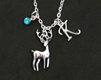 Personalized Deer Necklace Deer Jewelry