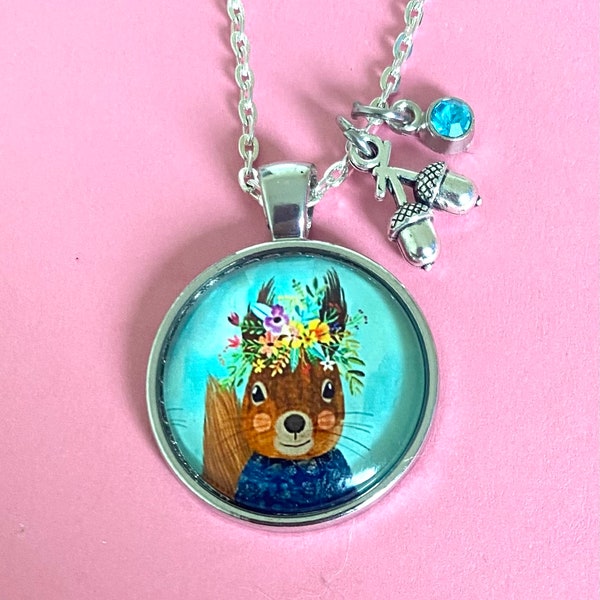 Squirrel Pendant, Squirrel Necklace Gift