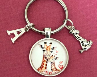 Giraffe Keychain, Giraffe Gift