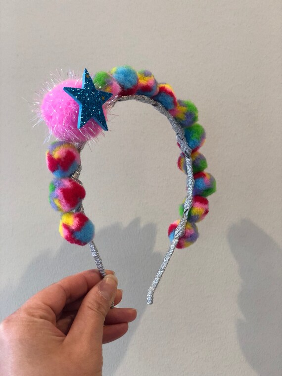New Cute Kids Pom Pom Design Headband With Large Pink Pom Pom - Etsy