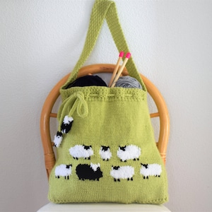 Bag Knitting Pattern, Knitting bag Pattern,  Handmade Tote Bag, Sheep Shoulder Bag, Sheep Handbag, Knitted Sheep Bag, Pdf download