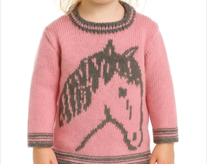Horse Sweater Knitting Pattern: DK Yarn Jumper, 2-7 Years (PDF Pattern)