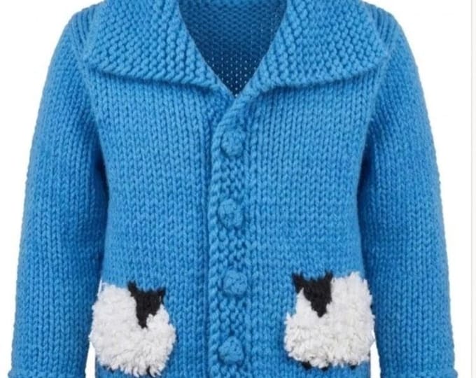Chunky Knit Sheep Jacket Pattern: Toddler & Child Sizes 1-11 (Digital Pattern)