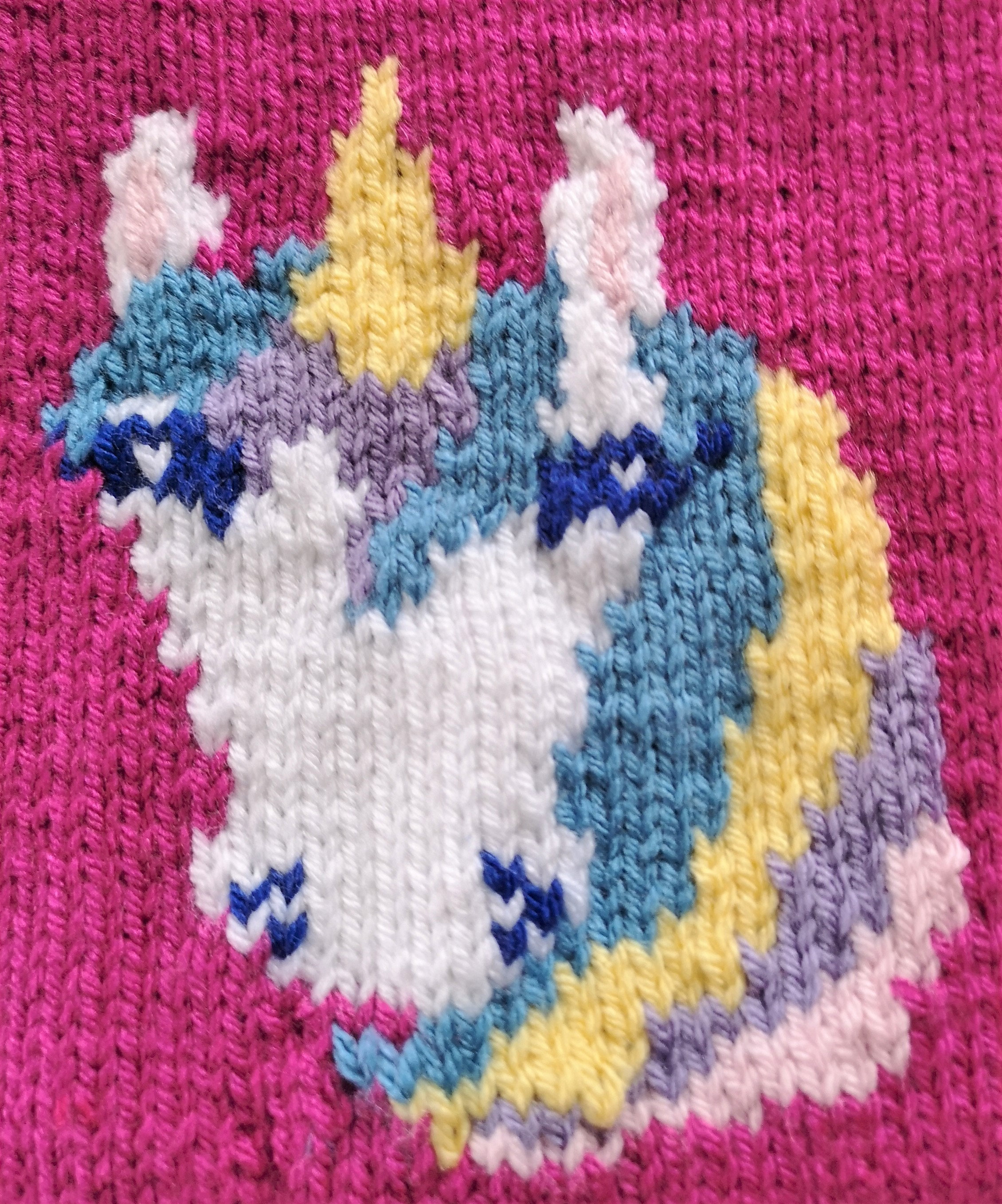 Knitting Pattern for Unicorn Chunky Child's Sweater, Children's Unicorn