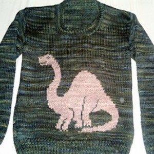 Knitting Pattern for Sweater With Dinosaur 2-6 Years, Jumper Knitting ...