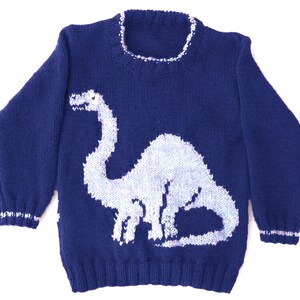 Knitting Pattern for Sweater With Dinosaur 2-6 Years, Jumper Knitting ...