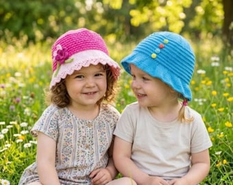 Knitting Pattern: Lightweight Cotton Sun Hats for Children 0-7 Years (PDF Pattern)