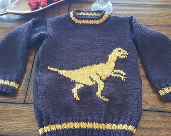 Knitting Pattern Dinosaur Child's 
