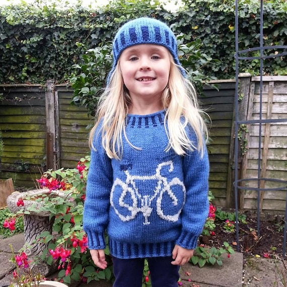Children's Knitting Pattern With Bike Bike Sweater and Etsy