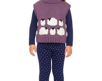 Sheep Tunic Knitting Pattern: Child's Sweater & Hat (Ages 2-10) (Digital Download)