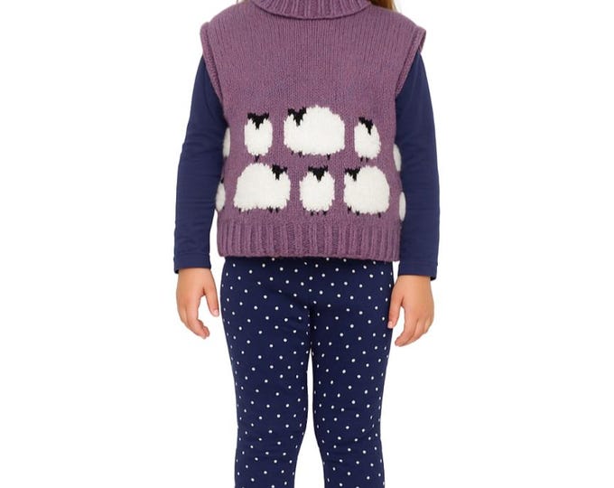 Sheep Tunic Knitting Pattern: Child's Sweater & Hat (Ages 2-10) (Digital Download)
