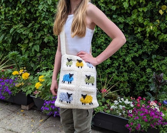 Sheep Bag Knitting Pattern: Chunky Yarn Tote (PDF Download)