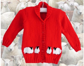 Knitting Pattern for Child Sheep Jacket 1-7 years, Sheep Jacket for Boy or Girl in DK yarn, Digital Download knitting patterns