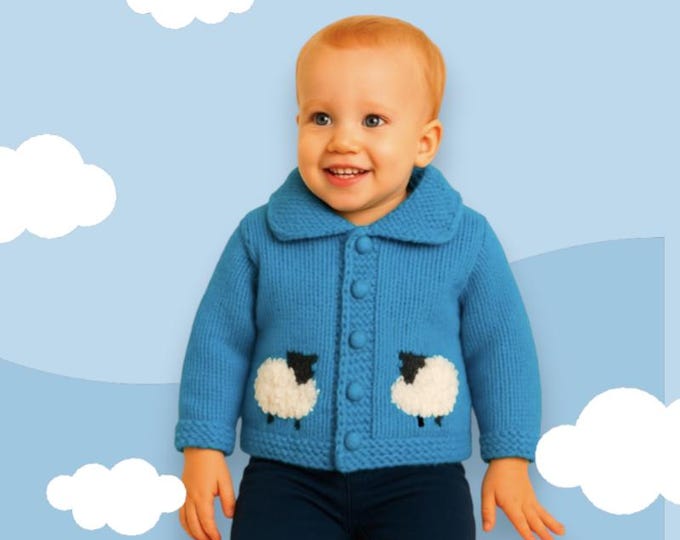 Chunky Knit Sheep Jacket Pattern: Toddler & Child Sizes 1-11 (Digital Pattern)