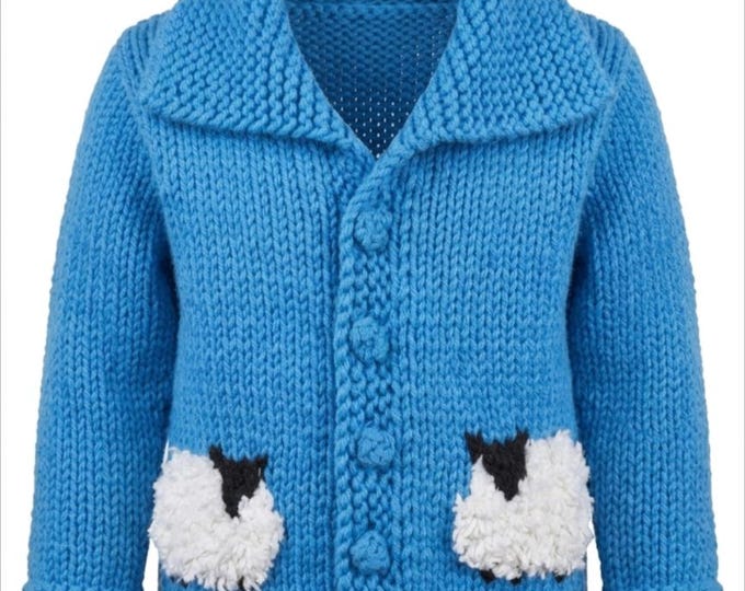 Chunky Knit Sheep Jacket Pattern: Toddler & Child Sizes 1-11 (Digital Pattern)