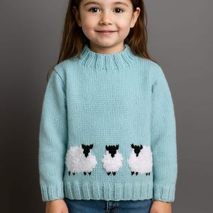 Sheep Sweater Knitting Pattern: Chunky Yarn, Quick Knit -Ages 4-11 (Digital Pattern)