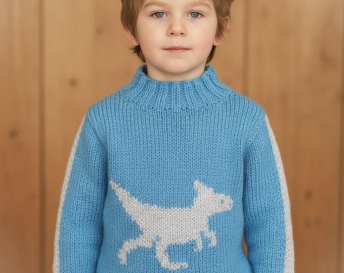 Dinosaur Chunky Knit Sweater Pattern: Quick knit Children's Jumper (Digital Download, 4-11 Years)