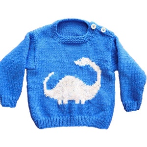 Knitting Pattern for Baby Dinosaur Sweater and Hat 3-24 - Etsy