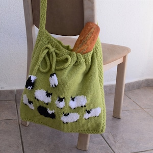 Bag Knitting Pattern, Knitting bag Pattern, Handmade Tote Bag, Sheep Shoulder Bag, Sheep Handbag, Knitted Sheep Bag, Pdf download image 2