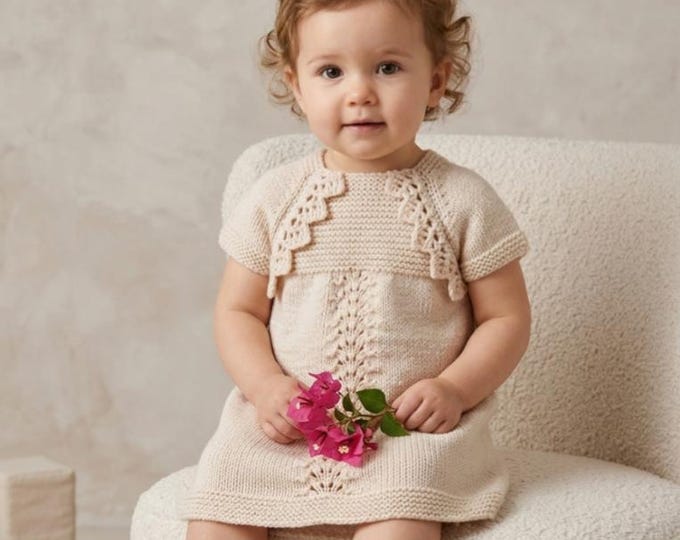 Baby Lace Dress and Shrug Knitting Pattern: 0-24 Months, DK Yarn  (PDF Download)