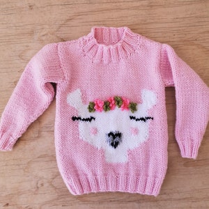 Knitting Pattern for Llama Chunky Child's Sweater, Children's Llama Digital Pattern for ages 4, 5, 6, 7, 8, 9, 10,11 years with 12 ply yarn image 5