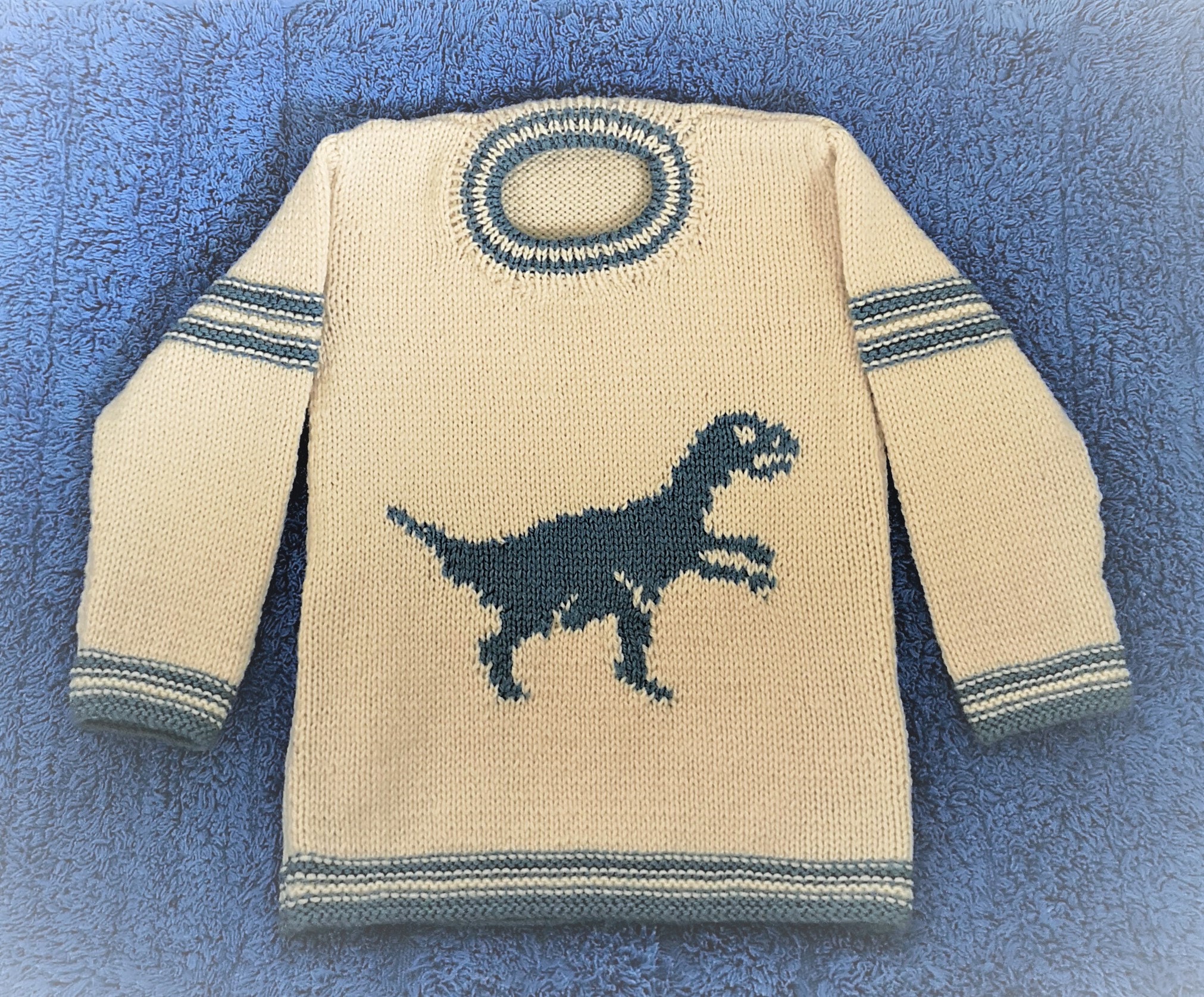 Knitting Pattern - Dinosaur Child's Sweater Velociraptor 2-7 years ...