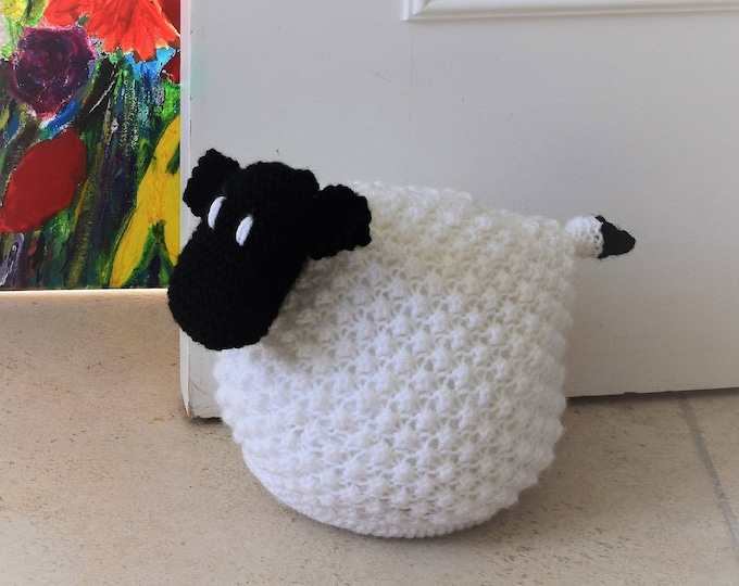 Doorstop Knitting Pattern, Sheep Knitting Pattern,  Sheep Doorstop, Door stop Knitting Pattern, Handmade Sheep Pattern, Sheep Ornament