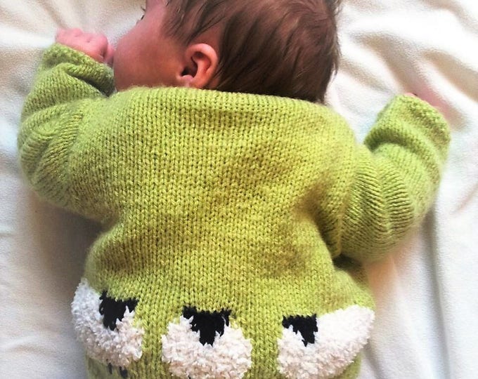 Knitting Pattern for Baby Sheep Jacket and Hat 0-18 months,  Baby Cardigan with sheep, Baby boy and girl knitting pattern, Digital download