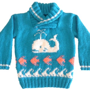 Whale & Fish Sweater Knitting Pattern: Child Sizes 1-5 Years, DK Yarn (Digital Download)