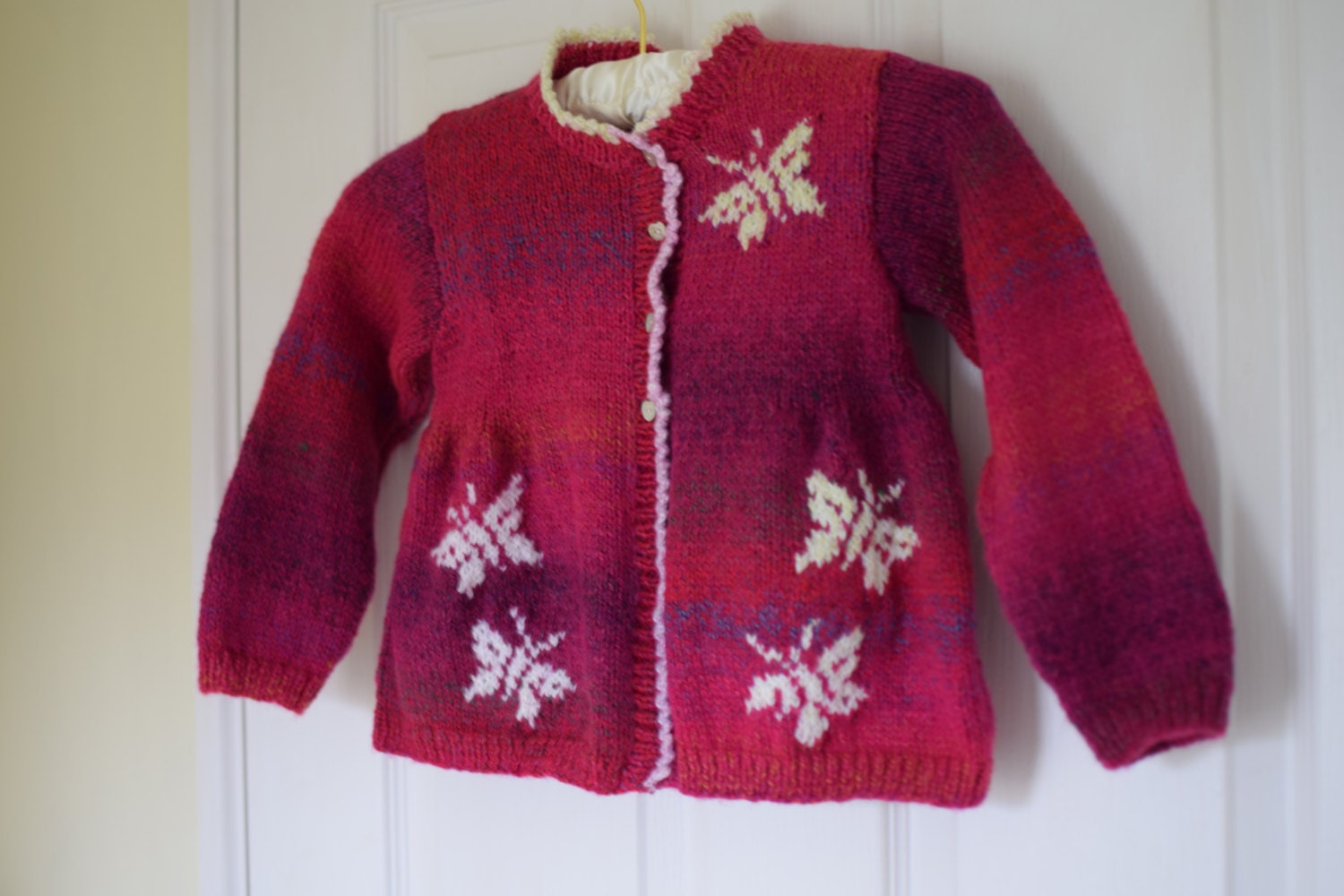 Knitting Pattern for Child's Jacket with Butterflies 2-13 years, Cardigan  with Butterflies Knitting Pattern, Butterfly design, Digital PDF