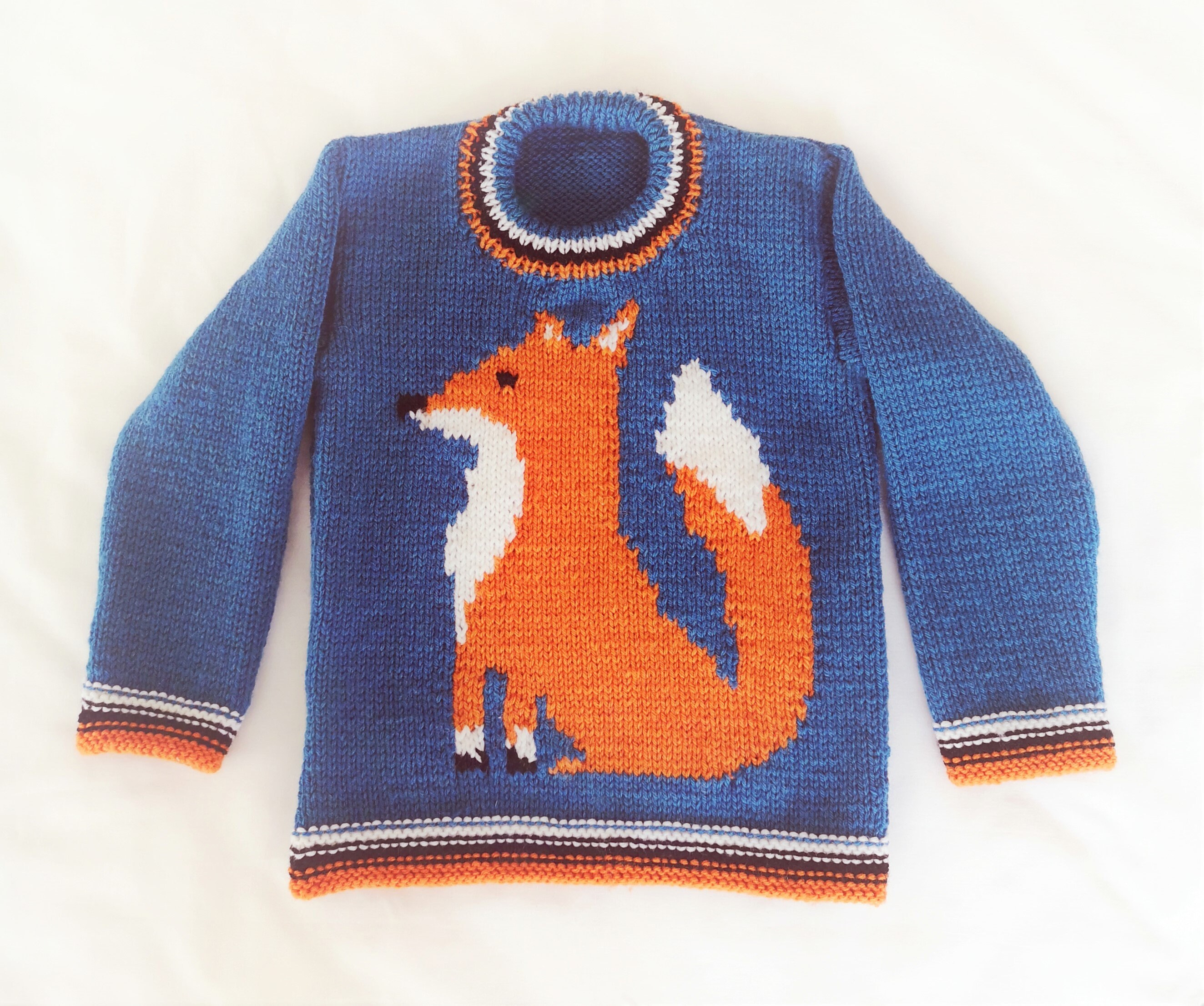 Knitting Pattern for Sweater with a Fox 27 years, Fox Jumper Knitting