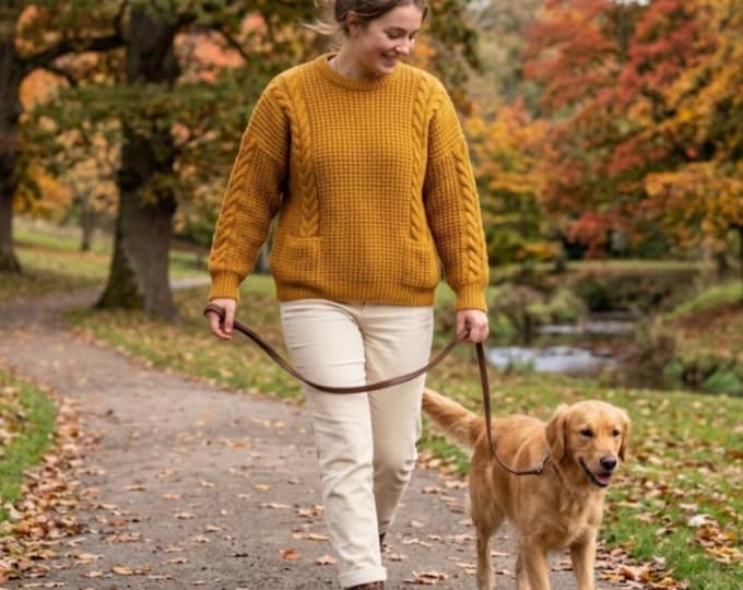 Ladies Cable Aran Sweater with Pockets Knitting Pattern (PDF Digital Download)