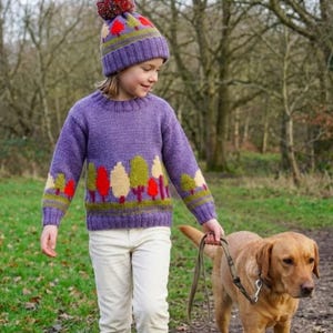 Child's Aran/Worsted Sweater & Hat Knitting Pattern: Tree Design, 2-10 years (Digital Download)