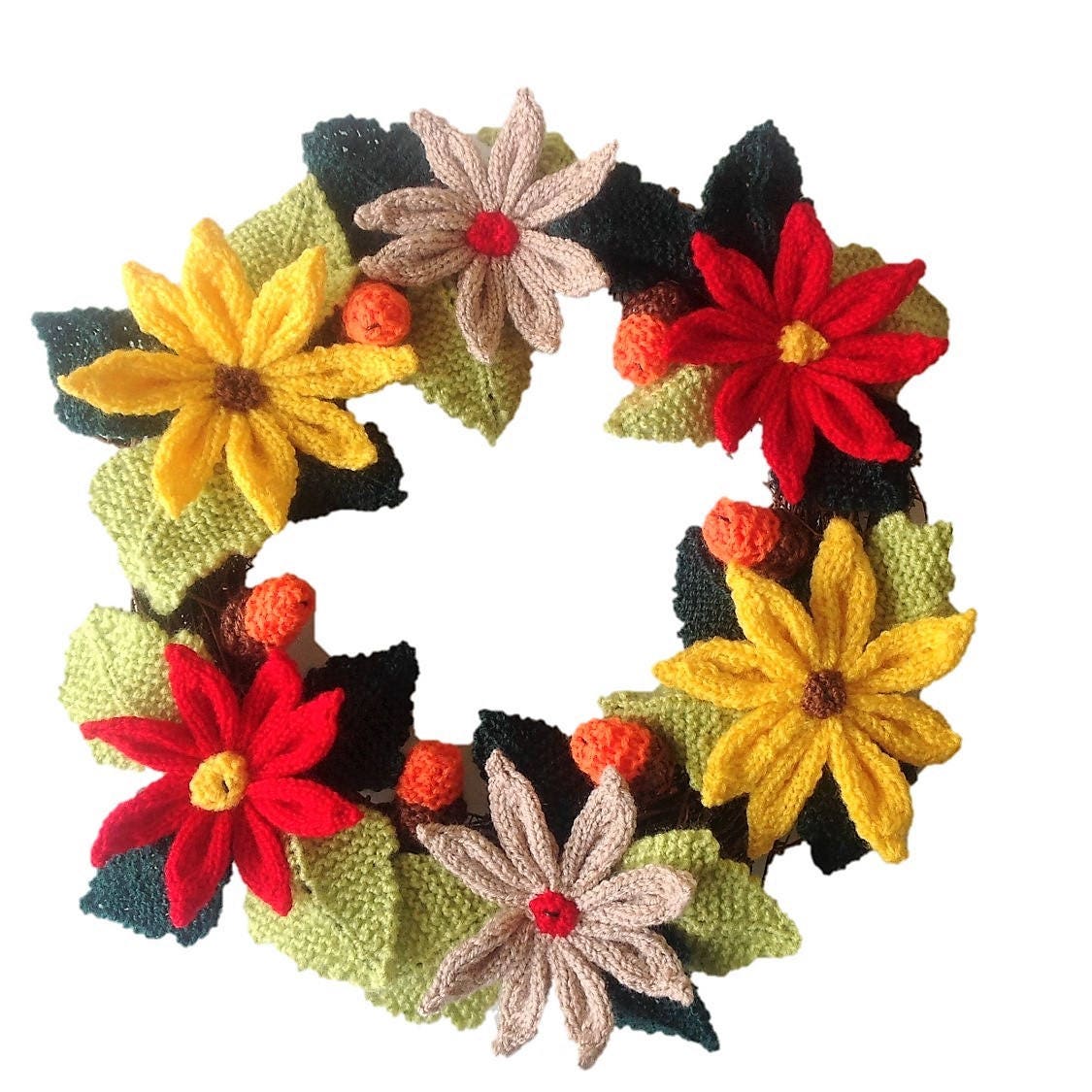 Knitting Pattern For Christmas Wreath Festive Xmas