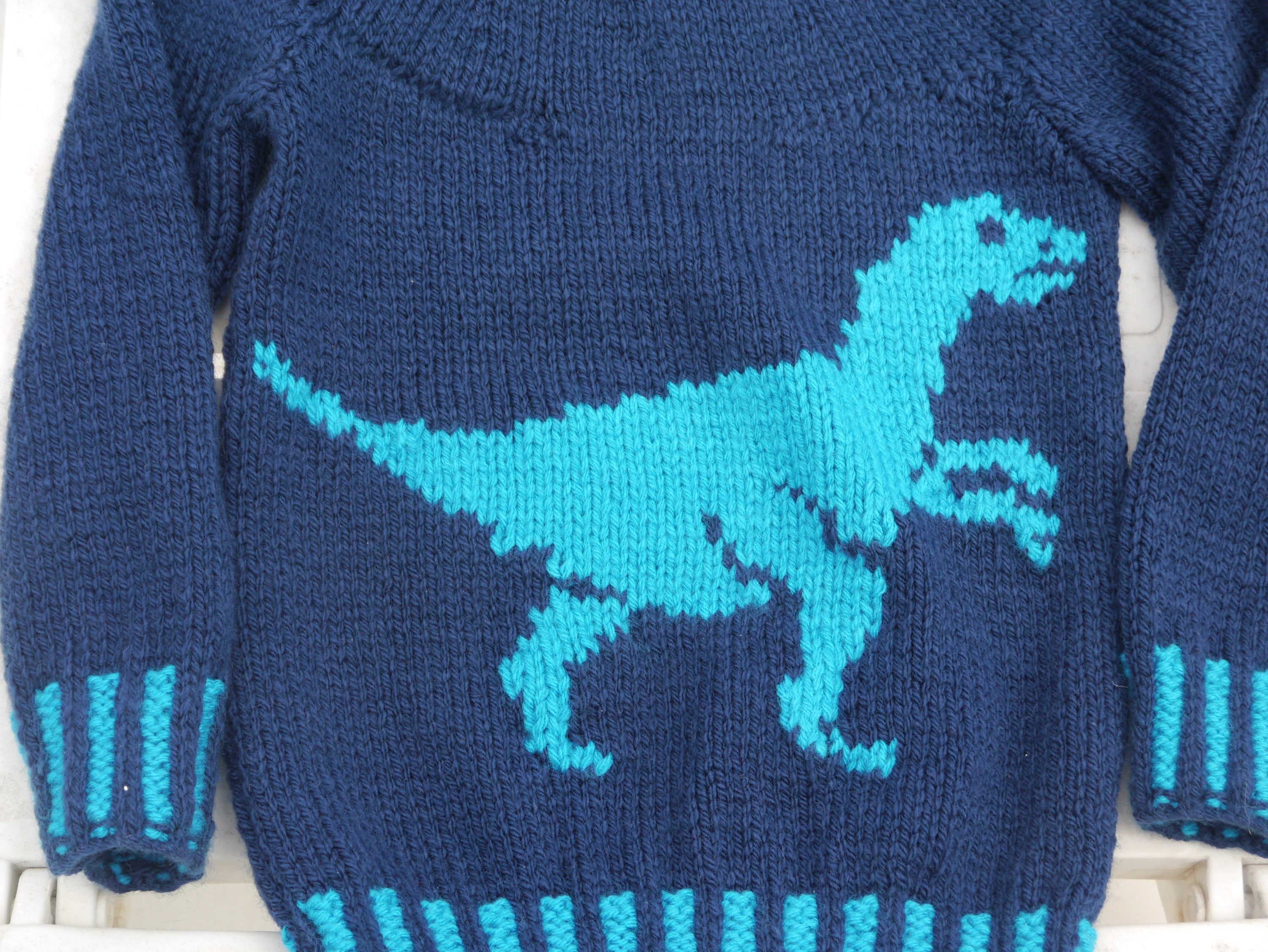 Dinosaur Child's Sweater and Hat - Velociraptor - Knitting Pattern ...