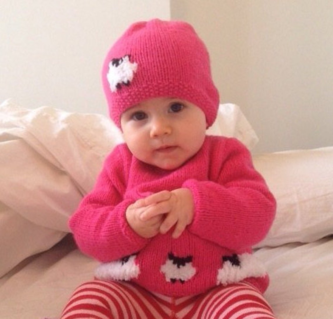 Knitting Pattern for Baby Sheep Sweater and Hat Sheep Jumper Etsy UK