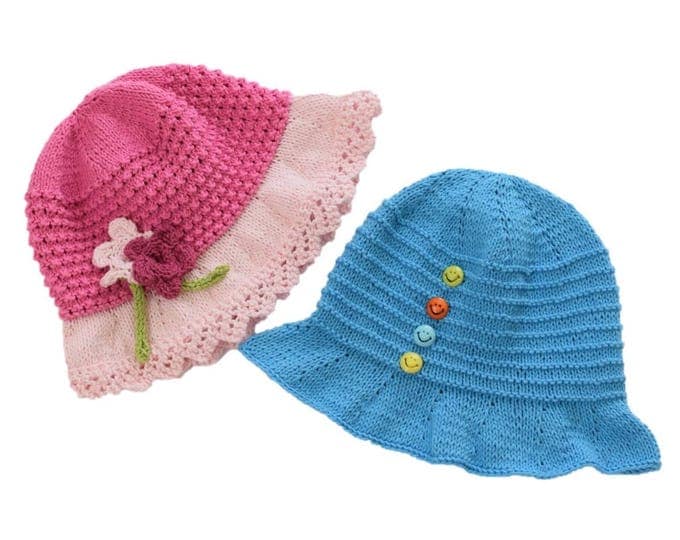 Knitting Pattern for Sun Hats 0-7 years, Sun Hat for Girl and Boy, Babies Lightweight Cotton Sun hat, Knitted sun hat children, Summer hat