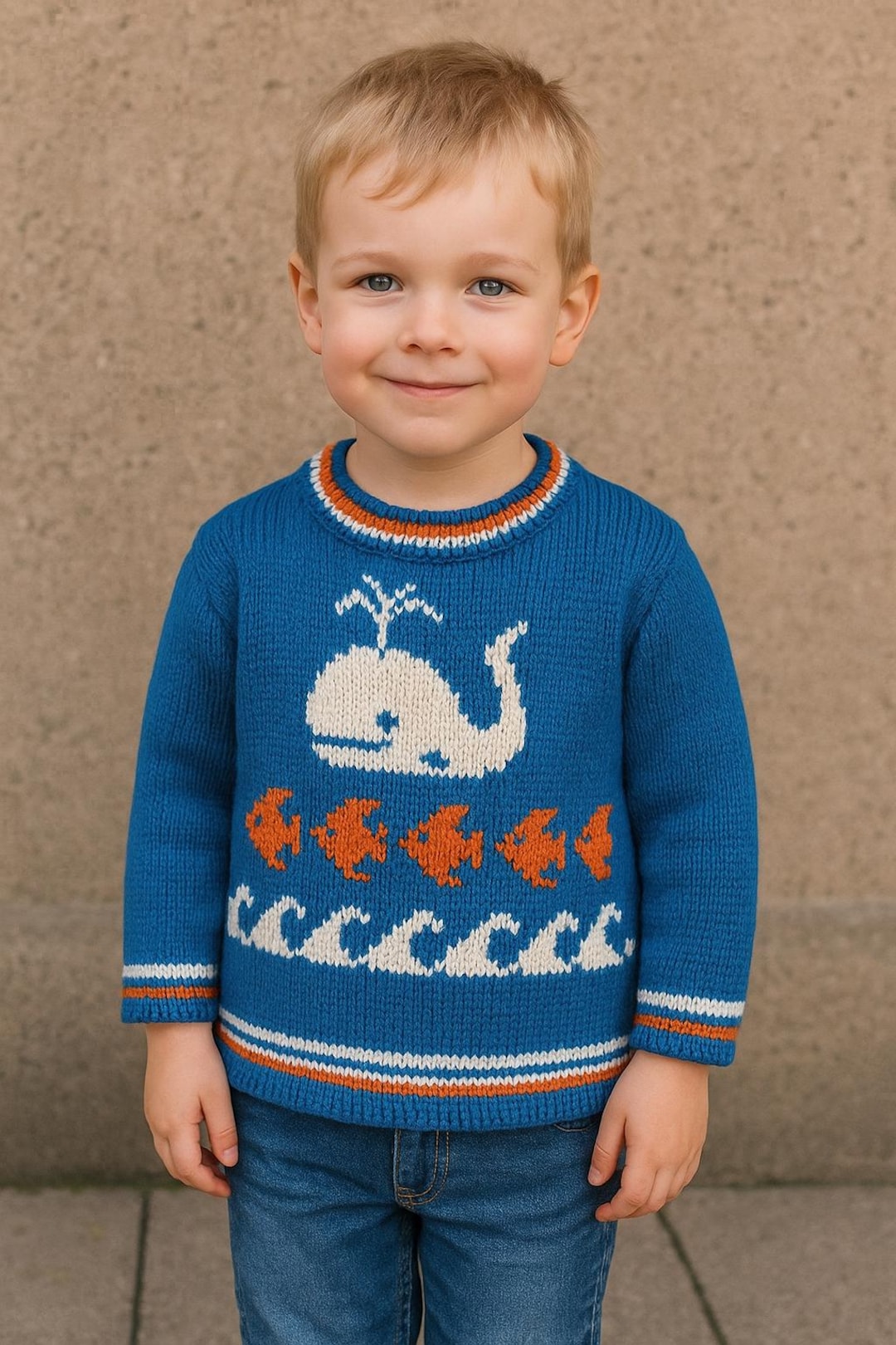 希少 初期 goodenough fishermen cotton knit Kids Soft Gratte Dress Knitting Kit (6280-5)