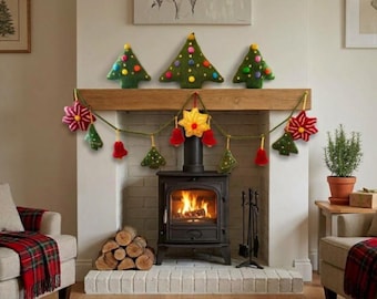 Knitting Pattern, Christmas Garland, Trees, Bells, Stars (PDF Pattern)
