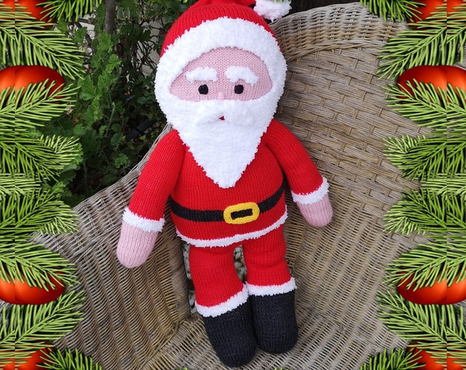 Knitting Pattern for Father Christmas, Santa knitting pattern, Handmade Father Christmas, Children's Christmas Knitting, Digital download