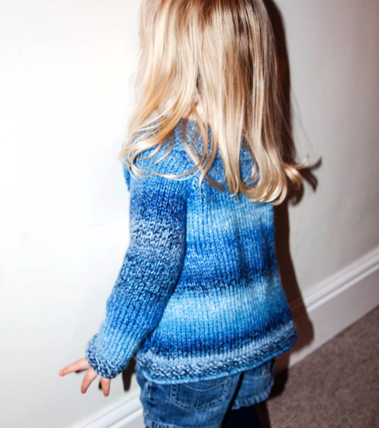 Knitting Pattern for a Child's Sweater with a Polar Bear