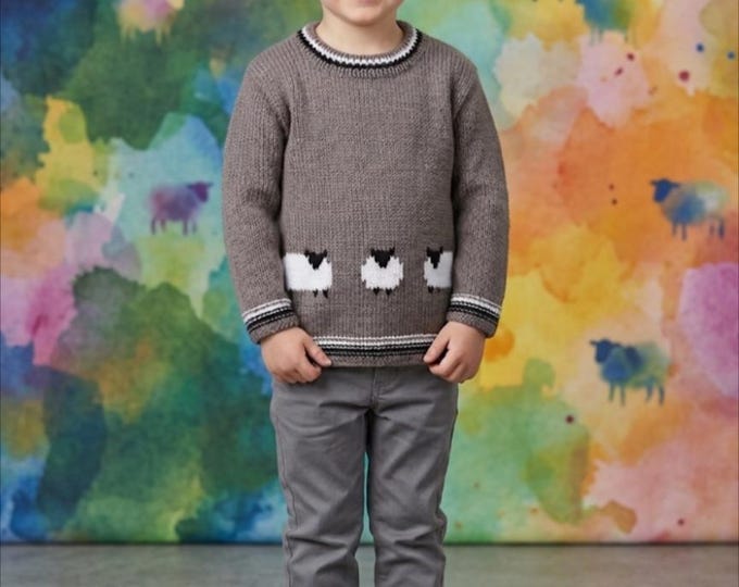 Sheep Sweater Knitting Pattern: DK Yarn, Unisex Ages 2-7 (Digital Download)