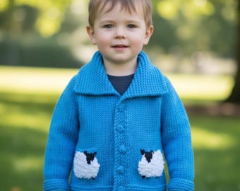 Chunky Knit Sheep Jacket Pattern: Toddler & Child Sizes 1-11 (Digital Pattern)