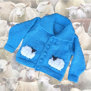 Knitting Pattern for ages 1 -11 years. Chunky Sheep Child. Toddlers Jacket, Boys and Girls fun knit, Quick Knit Pattern Printable Download