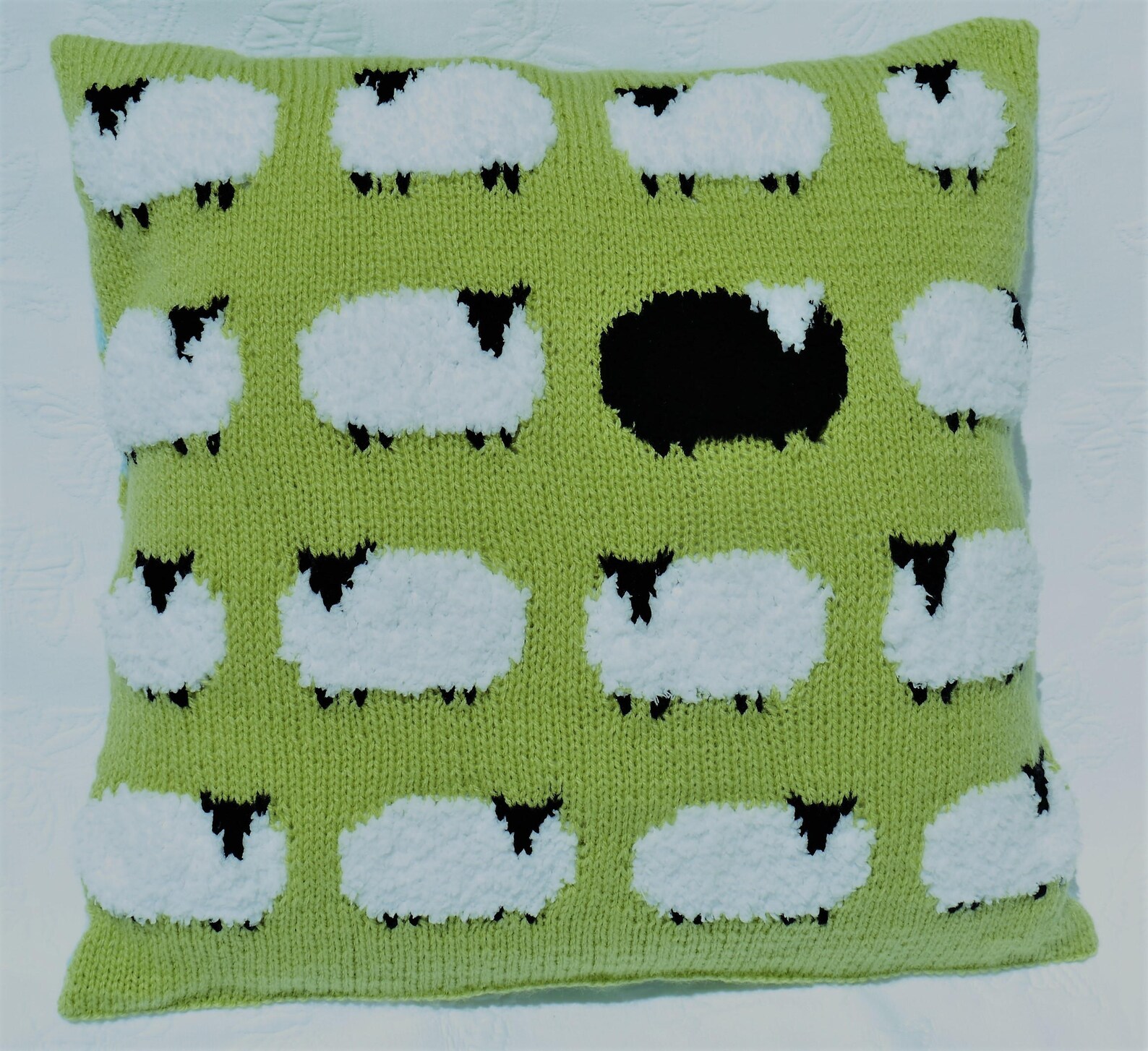 Knitting Pattern for Sheep Cushion Pillow With Sheep Flock Etsy