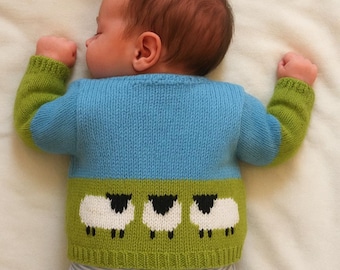 Baby Sheep Jacket & Hat DK  Knitting Pattern: Unisex 0-18 Months (PDF)
